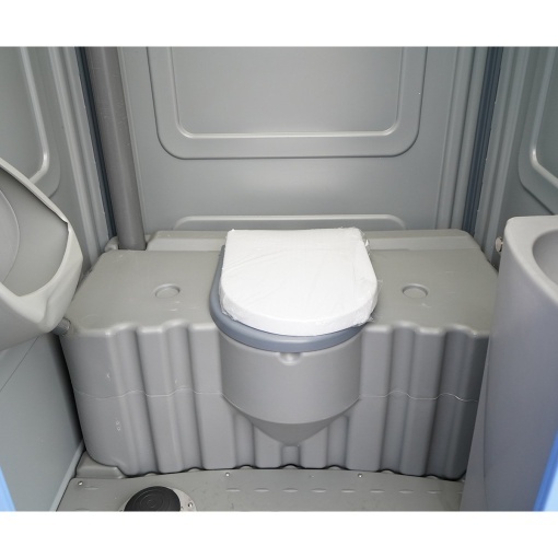 Toaleta ecologica vidanjabila HDPE 350L cu lavoar, pisoar, oglinda, suport hartie si cuier 1150x1150x2250mm - Img 7