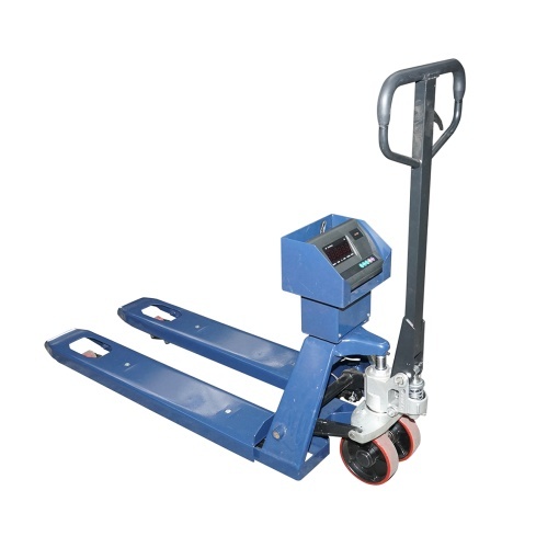 Transpalet manual 3T cu cantar electronic, baterie 6V/4Ah si roti silicon - Img 3