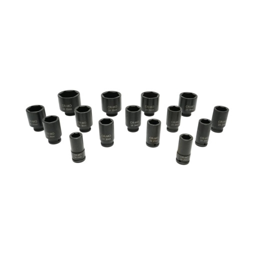 Trusa chei tubulare de impact lungi 22-60mm, patrat 3/4 inch Cr-Mo 15 piese Breckner Germany - Img 2