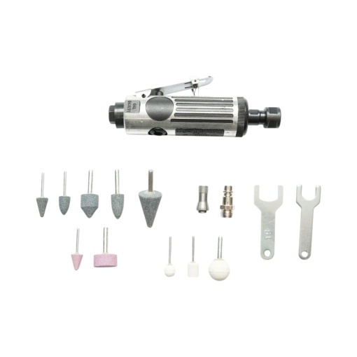 Trusa polizor drept pneumatic biax 22000rpm, mandrina 3mm si 6mm, presiune 6.3 bar 16 piese Breckner Germany - Img 4