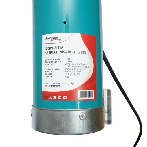 Tun mecanic cu explozie pe gaz pentru speriat pasari 150x970x520mm - Img 5