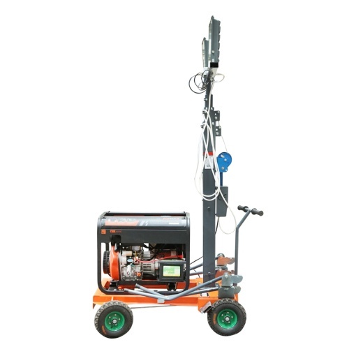 Turn de iluminat LED mobil, telescopic 4x200W 4.5KW inaltime 1800-4800mm cu generator diesel - Img 2