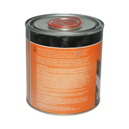 Vopsea email anticoroziva 3 in 1 crom metalizat 029 pe baza de solvent 1L, direct pe rugina, interior si exterior Breckner Germany - Img 2