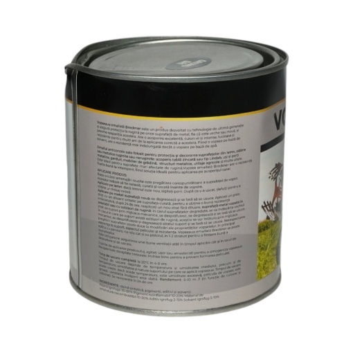 Vopsea email anticoroziva 3 in 1 grund gri pe baza de solvent 1L, direct pe rugina, interior si exterior Breckner Germany - Img 2