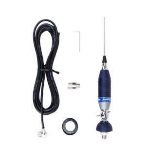 Antena CB Sirio SUPER 9 cu fluture, lungime 155 cm, 27 - 28.5 MHz, 250W, montura, cablu RG58 de 4m si mufa PL259 incluse - Img 3