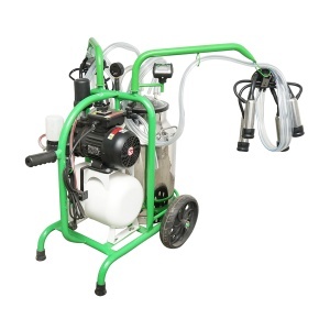 Aparat de muls vaci 2 posturi bidon 40L inox cu butelie, vacuum rezervor Breckner Germany - Img 2