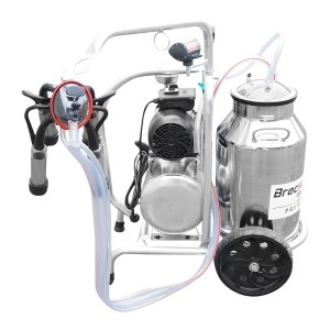 Aparat de muls vaci cu grup colector 160cc, sasiu galvanizat, bidon inox 30L, 1 post Breckner Germany - Img 2