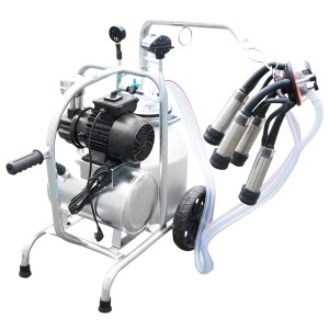 Aparat de muls vaci cu grup colector 160cc, sasiu galvanizat, bidon aluminiu 30L, 1 post Breckner Germany - Img 3