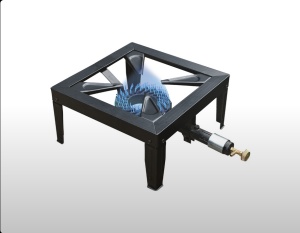 Aragaz cu arzător de 170 mm. Cadru din fontă sudată 40*40 cm – putere 7,5 kW Powerfire 4H