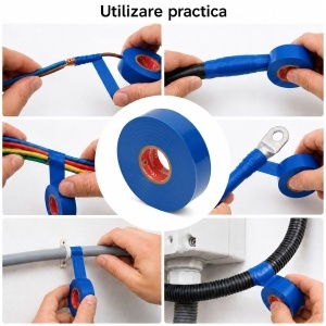 Banda izolatoare albastra vinil 19mm x 20m Premium Super Power 33+ HighPower - Img 4