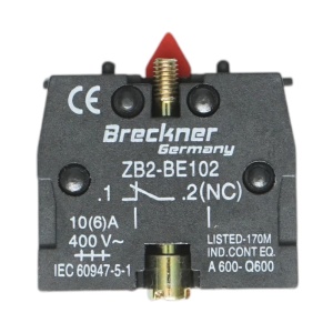 Bloc contact auxiliar 1NC, 400V/10A 22mm LAY5 Breckner Germany