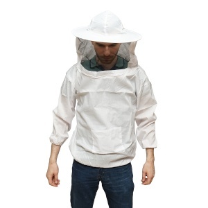 Bluza apicola alba cu masca de protectie marimea XXL