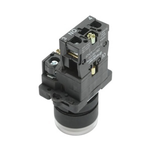 Buton indicator LED alb cu rezistenta integrata 1NO, 220V, LAY5 Breckner Germany - Img 4
