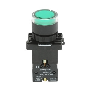 Buton indicator LED verde cu rezistenta integrata 1NO, 24V LAY5 Breckner Germany