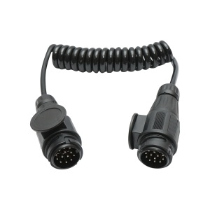 Cablu spiralat remorca 2.2m cu 2 fise tata 13 pini, 8 fire Breckner Germany