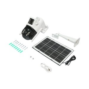 Camera supraveghere lentila duala 2x2MP, WIFI rotativa cu panou solar 7W, PTZ, 1080P, senzor miscare, night vision, aplicatie V380 Pro - Img 2