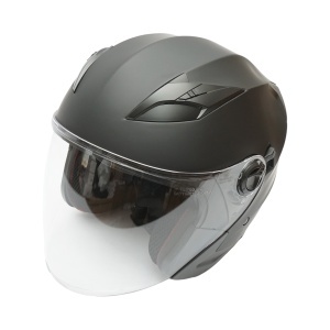 Casca moto tip jet neagra, model urban cu viziera transparenta si ochelari de soare, marimea L - Img 14