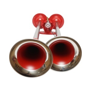 Claxon 2 trompete rosu 12V/24V pentru compresor de aer - Img 3