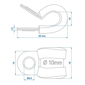 Clema pentru cablu cu protectie din cauciuc 10mm - Img 3