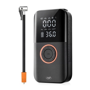 Compresor auto portabil cu acumulator PNI CPA200 20l/min, 150 PSI, ecran digital, oprire automata, husa, lanterna LED, functie power bank Li-Ion 1800mAh 20Wh, USB 5V 2A