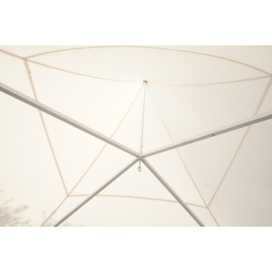 Cort evenimente pavilion tip pagoda 5x5m, alb impermeabil UV, acoperis PVC 750g/m2, cadru otel-aluminiu 48x48x2.5mm - Img 8