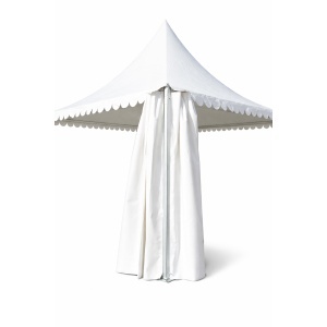 Cort evenimente pavilion tip pagoda 6x6m, alb impermeabil UV, acoperis PVC 950g/m2, cadru aluminiu 64x64x3mm - Img 12