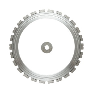 Disc inelar diamantat segmentat 400mm, 26 dinti, rola antrenare pentru masina de taiat beton Breckner Germany