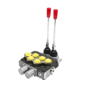 Distribuitor hidraulic cu 2 manete supapa de siguranta SD11 debit 80L/min levier si reductie -15 /+80 Breckner Germany