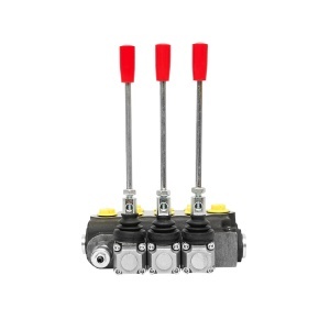 Distribuitor hidraulic cu 3 manete supapa de siguranta SD11 debit 80L/min levier si reductie -15 /+80 Breckner Germany - Img 4