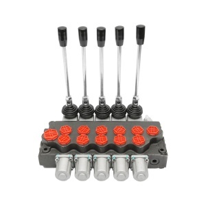 Distribuitor hidraulic cu 5 manete supapa de siguranta SD11 debit 80L/min levier si reductie -15 /+80 Breckner Germany - Img 4