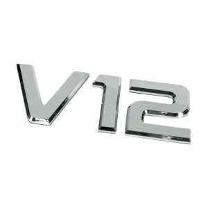 Emblema 3D cromata V12-92x210 mm