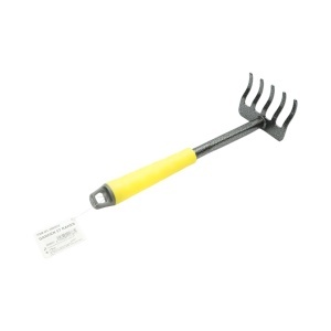 Grebla de gradina cu 5 dinti din otel carbon 85x300mm, maner ergonomic PP Crownman - Img 3