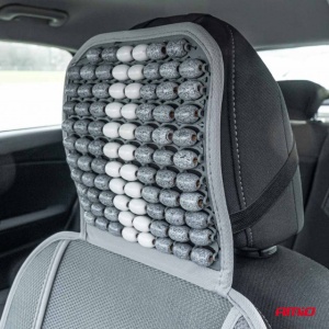 Husa scaun auto cu bile de masaj si suport lombar 131x46cm Gri - Img 4