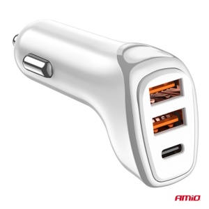 Incarcator 2x USB-A + USB-C 38W 12/24V AMIO - Img 3
