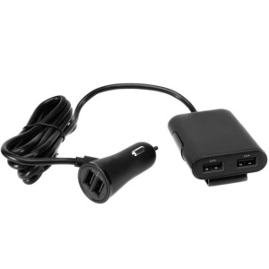 Incarcator auto, 2 porturi USB fata + 2 porturi USB spate 9.6A