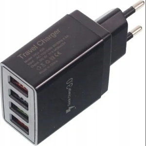 Incarcator rapid 4 porturi USB 3.1A Negru