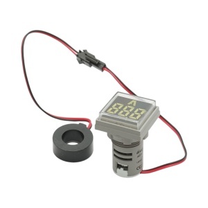 Indicator digital ampermetru LED alb 0-100A, 220V/380V Ø 22mm Breckner Germany