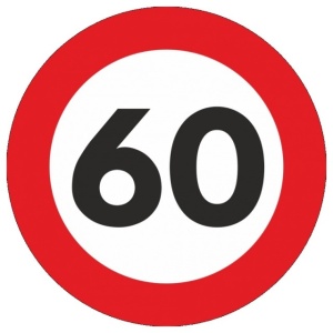 Indicator limitare viteza autocolant 60 km/ora Ø12