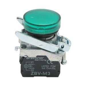 Indicator semnalizare LED verde 220V, 14mA, TB4 Breckner Germany - Img 1