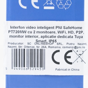 Interfon video inteligent PNI SafeHome PT720MW cu 2 monitoare, WiFi, HD, P2P, monitor interior, aplicatie dedicata Tuya Smart, IP65 - Img 7