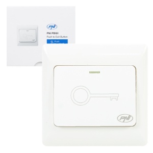 Intrerupator de acces incastrabil PNI PB101, contact iesire NO/COM, max. 36V 3A, alb