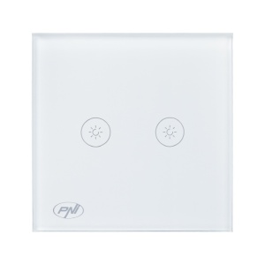 Intrerupator dublu cu touch si dimmer PNI SafeHome DIM202, 2X700W, Live Wire, fara nul, sticla - Img 6
