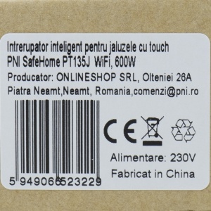 Intrerupator inteligent pentru jaluzele cu touch PNI SafeHome PT135J WiFi, 600W, comanda prin internet, aplicatie de mobil Tuya Smart, integrare in scenarii si automatizari smart cu alte produse compa - Img 6