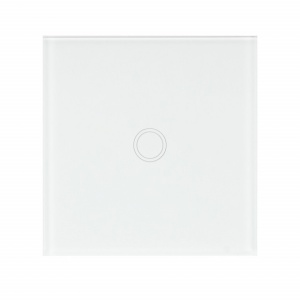Intrerupator simplu cu touch PNI SH101 din sticla, alb cu LED indicator