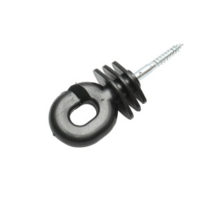 Izolator canelat negru 5.9mm, 100x40mm pentru fir gard electric Breckner Germany - Img 3