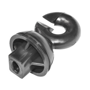 Izolator inelar negru pentru stalp metalic 59x33mm gard electric Breckner Germany - Img 2