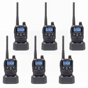 Kit 6 statii radio portabile PNI PMR R45 PRO 446MHz, 0.5W, 99 canale programabile, 16 PMR si tonuri 38 CTCSS si 104 DCS, Squelch 5 niveluri, VOX, TOT, BCL, Scan, Roger Beep