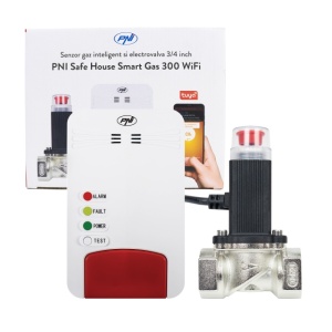Kit senzor gaz inteligent si electrovalva PNI Safe House Smart Gas 300 WiFi cu alertare sonora, aplicatie de mobil Tuya Smart, integrare in scenarii si automatizari smart cu alte produse compatibile - Img 6