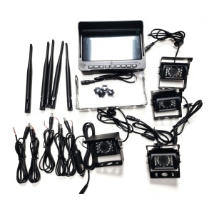 Kit supraveghere video wireless PNI TRK506 pentru camion DVR cu monitor LCD si 4 camere, slot card SD, IP66, 12V/24V, vizibilitate nocturna - Img 2