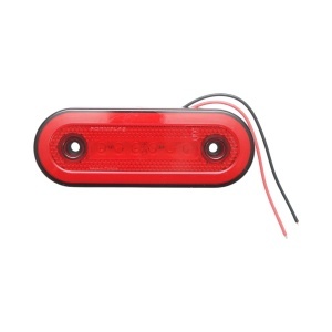 Lampa gabarit laterala ovala LED NEON 12V-24V rosie 24 LED-uri 115x44x16mm Breckner Germany